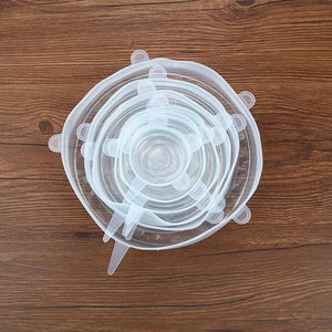 6Pcs/Set Universal Stretchable Silicone Saran Wrap Cover Lids Food Bowl