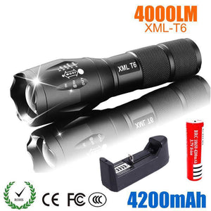 Powerful Flashlight LED Rechargeable XML T6 linterna torch 4000 lumens